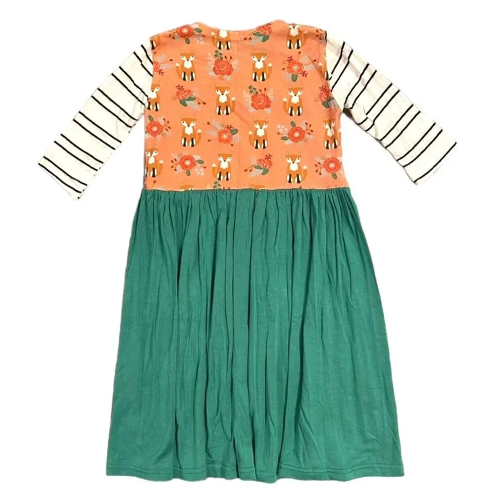 Pretty Me Sz 5 Mixed Print Fox Dress